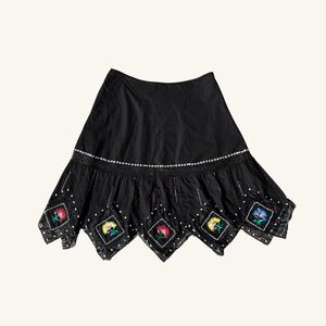 VINTAGE Carole Little Flower Embroidered Midi Skit 14